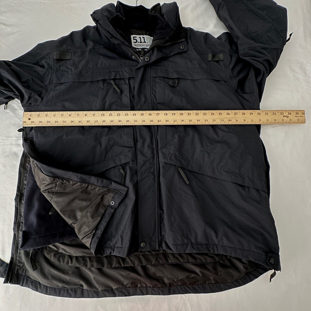 5.11 Tactical Mens Jacket 2XL 3 in 1 Parka 48001 Navy Weatherproof Heavy Duty - Picture 10 of 15